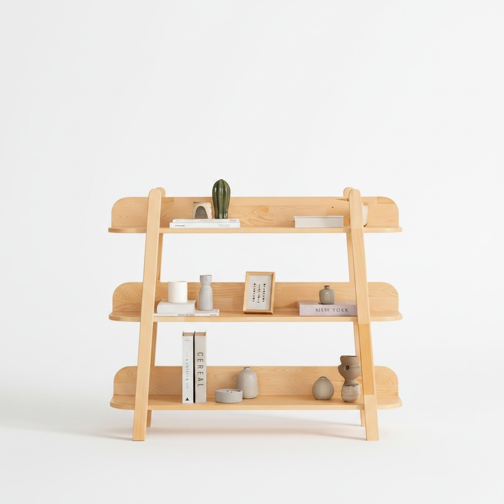 Compact Bookshelf Designer Living Room Storage Shelf Luxury Wooden Furniture