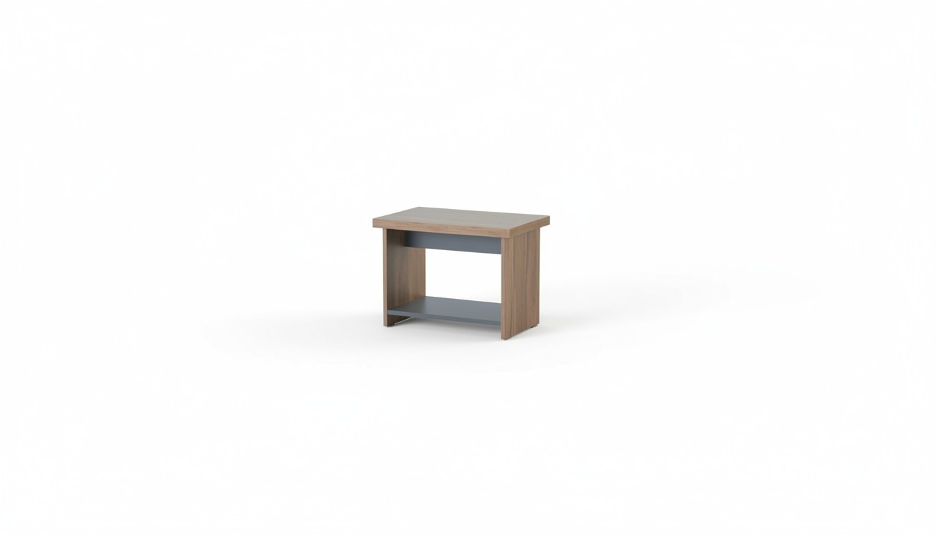 Compact brown-gray coffee table rectangular wooden desk for the office.