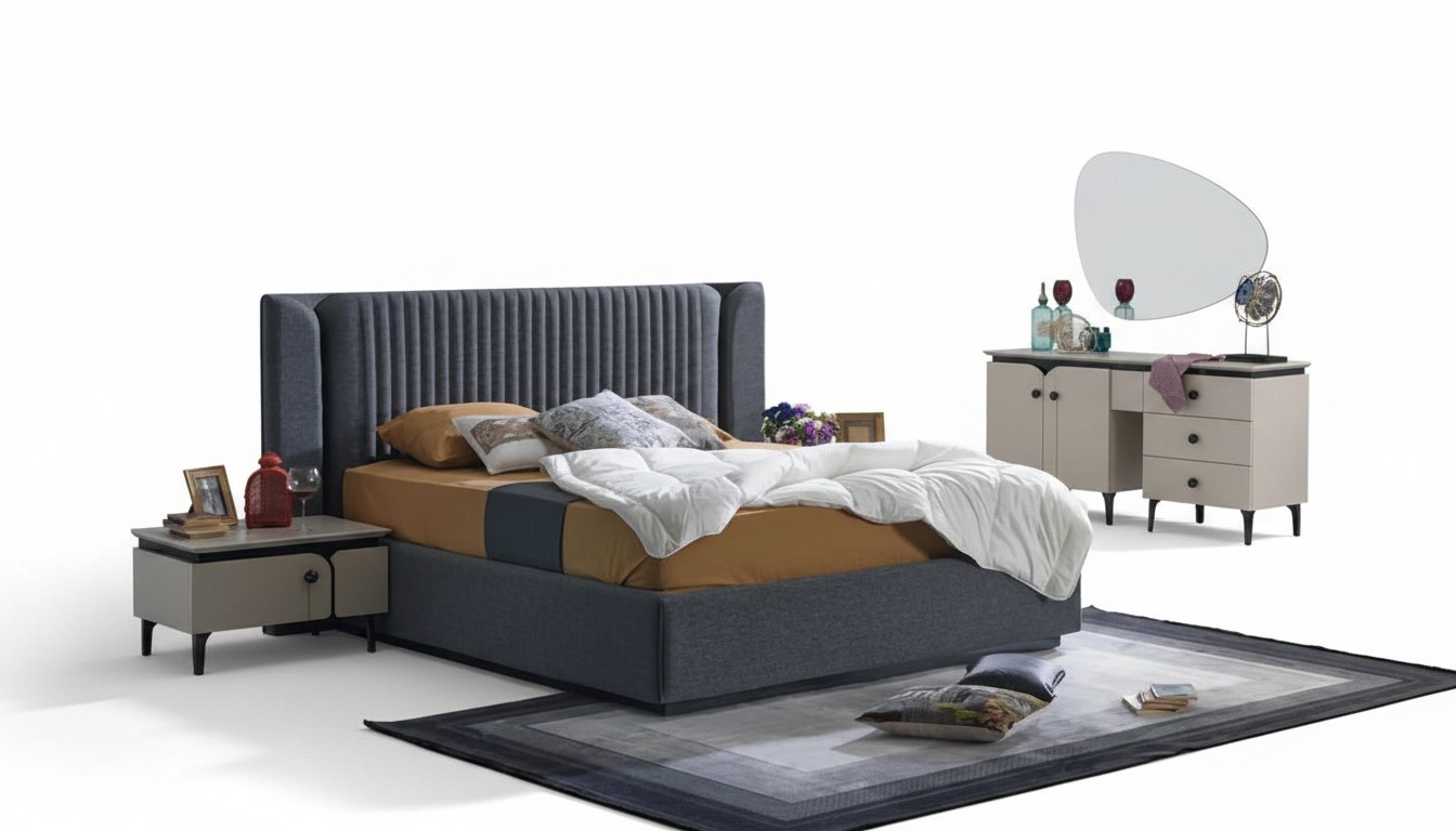 Complete bedroom 2x nightstand set bed dresser sets sleep 4-piece