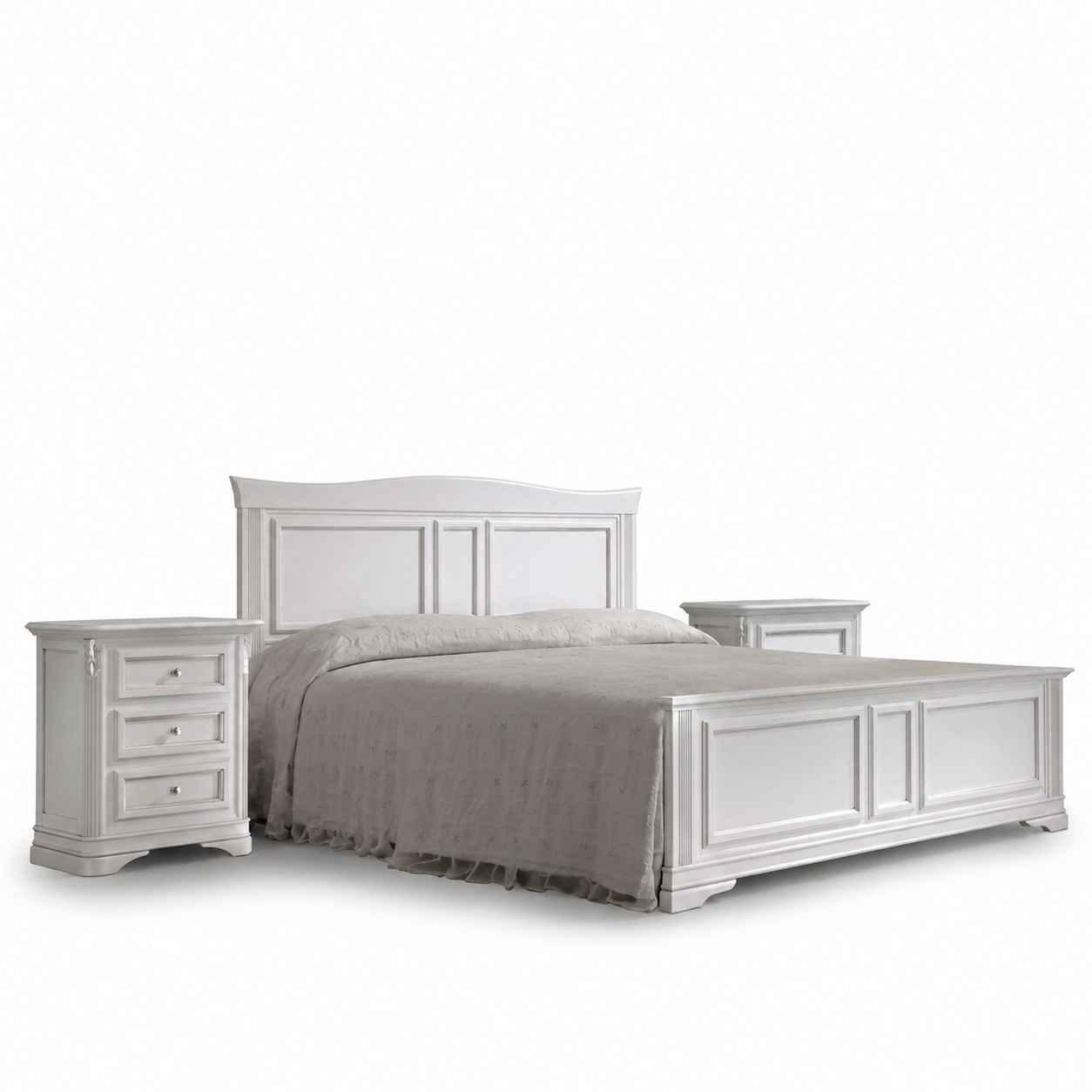 Complete Bedroom Bed 2x Bedside Tables 3 pcs. Sets Designer Luxury