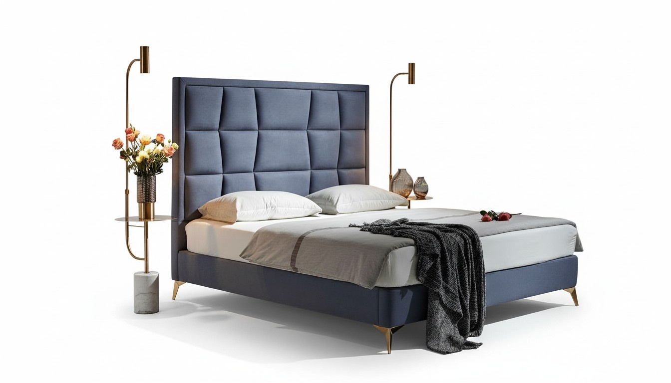 Complete bedroom set bed 2x nightstand 3 pcs sets beds designer luxury