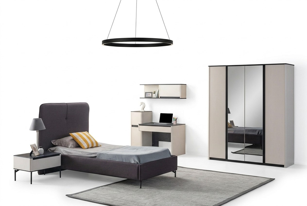 Komplette Kinderzimmer Möbel Bett Nachttisch Schreibtisch Kleiderschrank