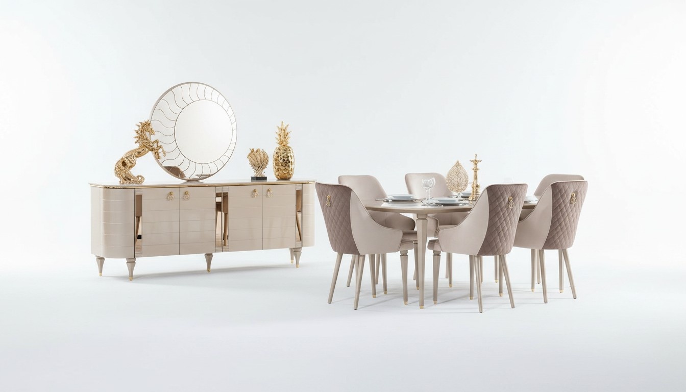 Complete dining room dressers table 6x chairs dresser mirror set set new