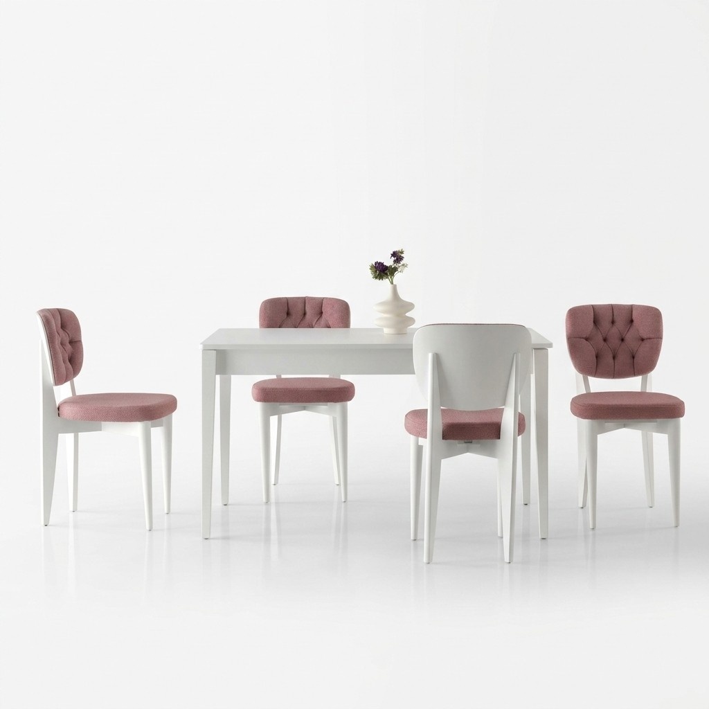 Complete dining room extendable table dining area dining table chairs 7-piece white