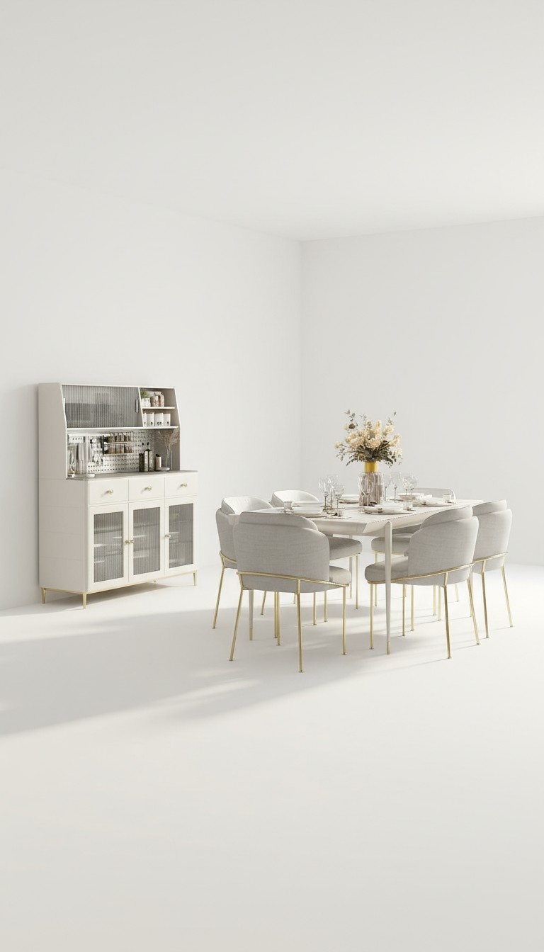 Complete dining room set table 6x armchair chairs luxury dining set 7 pieces.