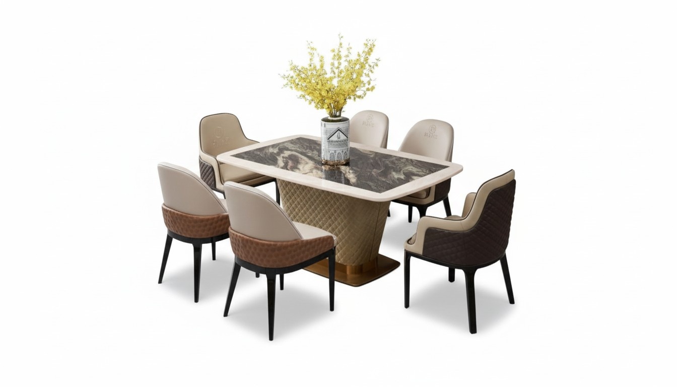 Complete Dining Room Set Table 4x Armchairs Chairs Luxury Dining Set New