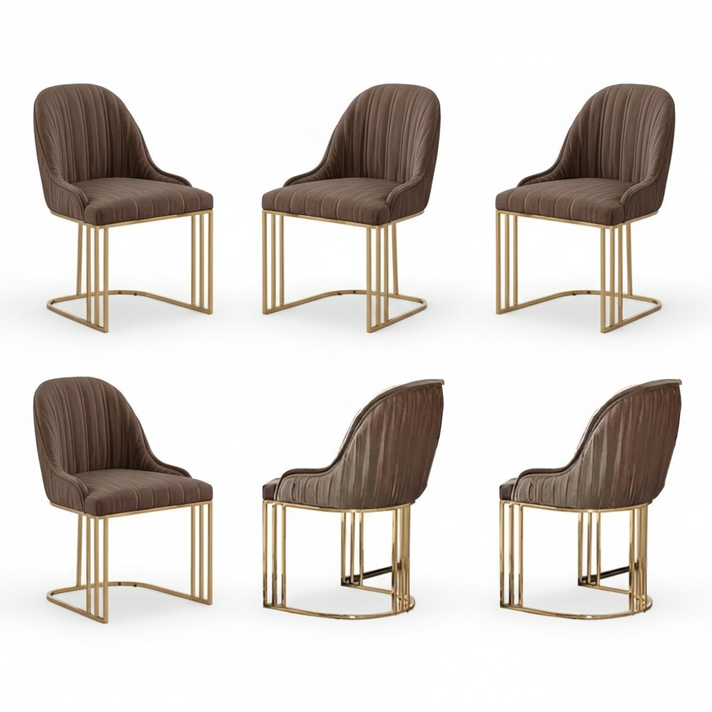 Complete kitchen chairs dining chairs chairs beige 6-piece fabric design