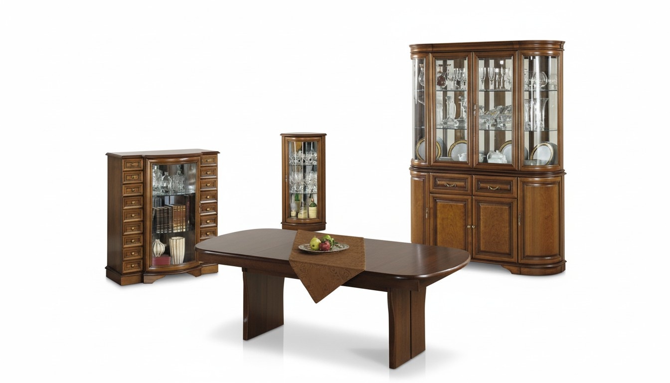 Complete living room display cabinet dresser table cupboard dining room set 4-piece