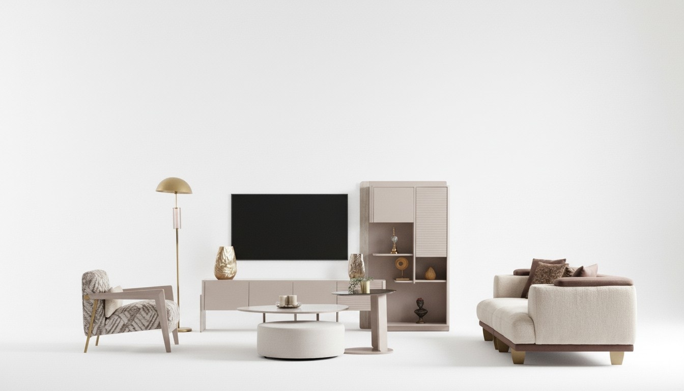 Complete living room set 3-seater coffee table stool armchair 5 pieces