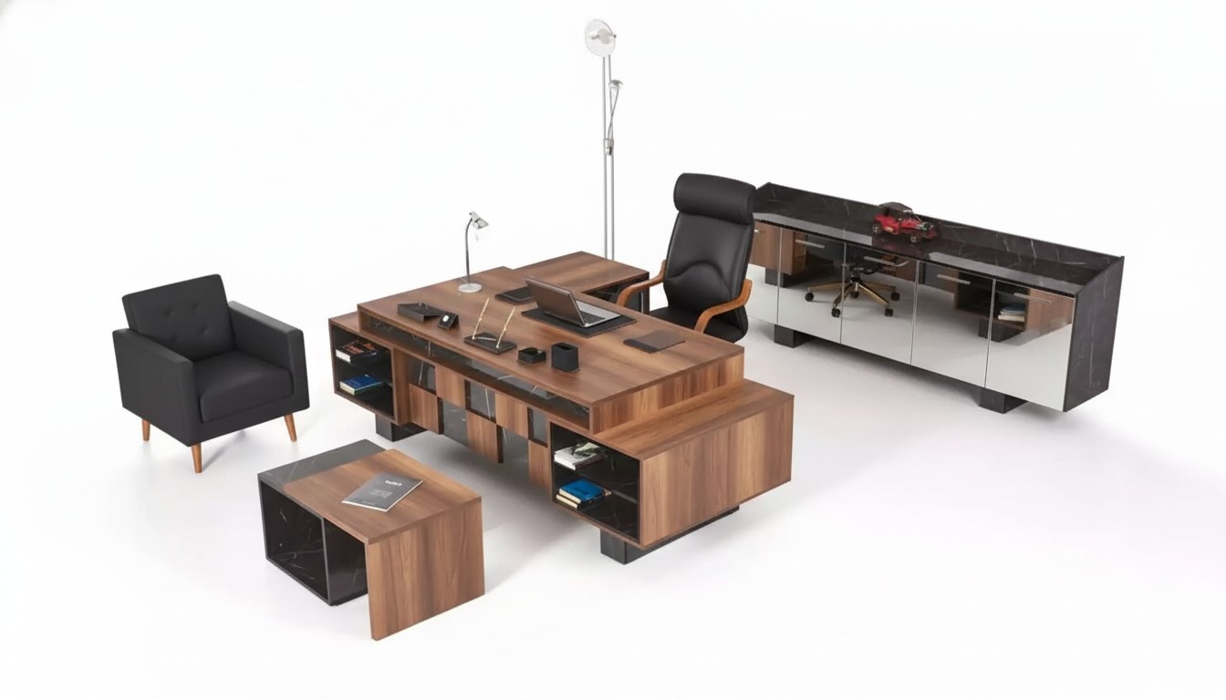 Complete office furniture set study corner desk office cabinet new