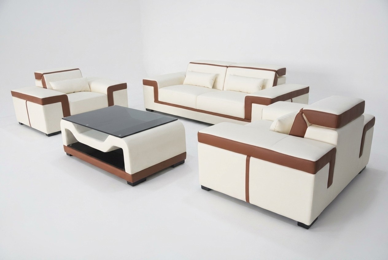 Complete set 3+2+1 + coffee table sofa leather seating group sofa set + USB