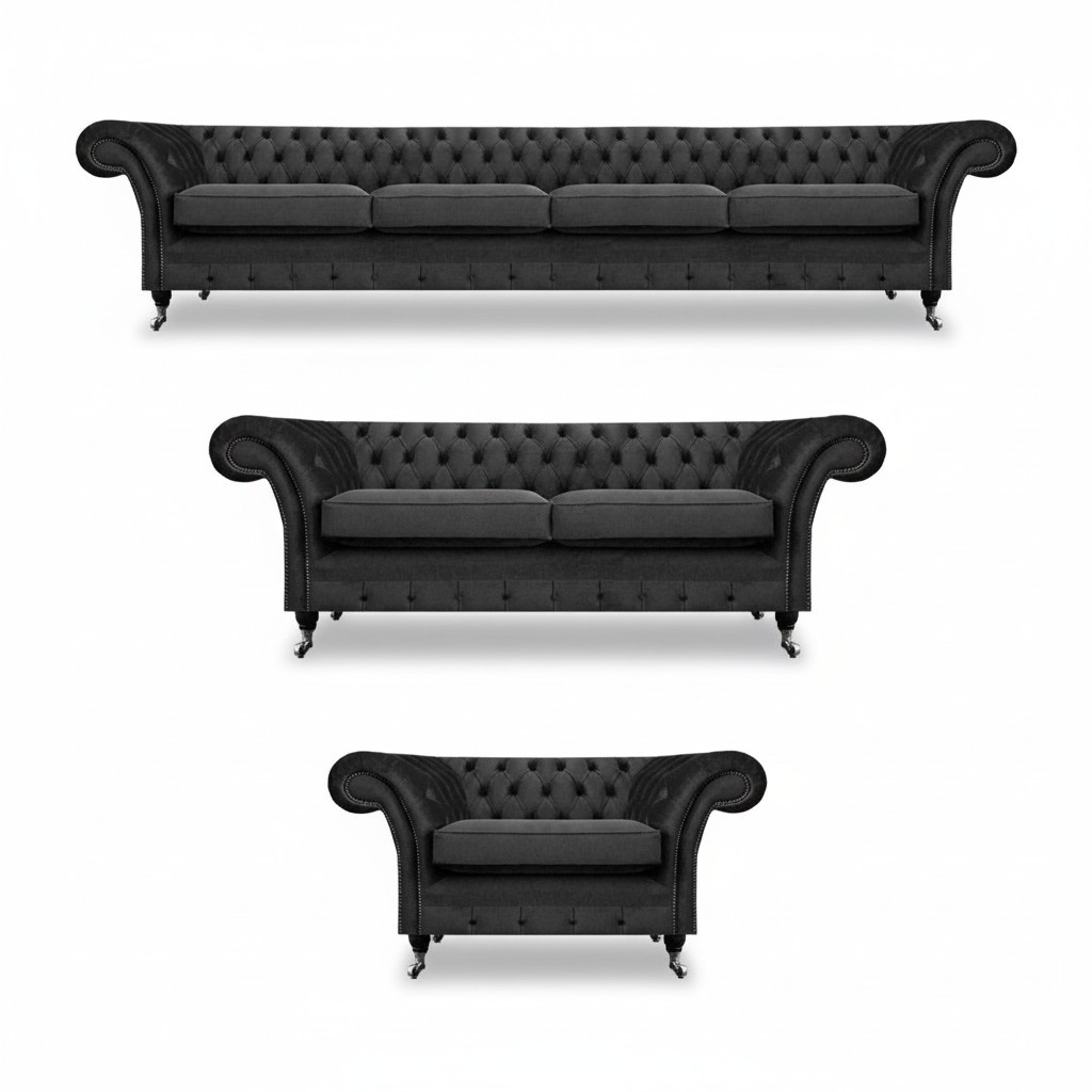 Complete set of Chesterfield sofas furniture sofa set armchair living room 4+2+1