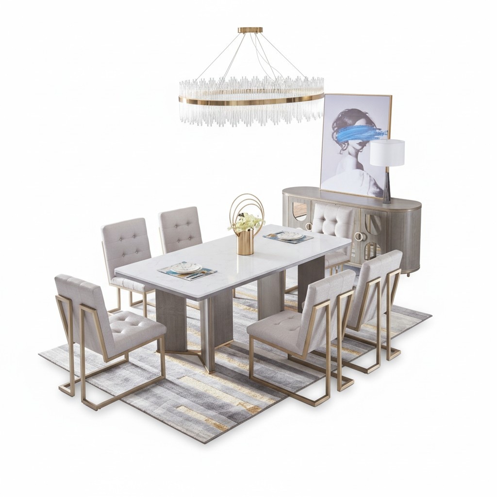 Complete Dining Room Set 6x Armchair Chairs Groups Chair Set