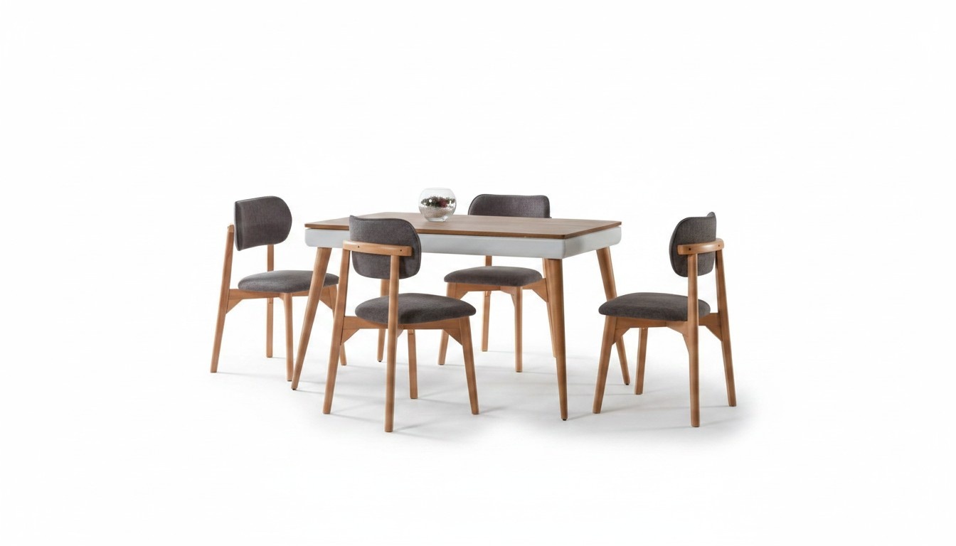 Complete Set Dining Table 4x Chairs Dining Room Set Dining Group Wood Table 5-piece