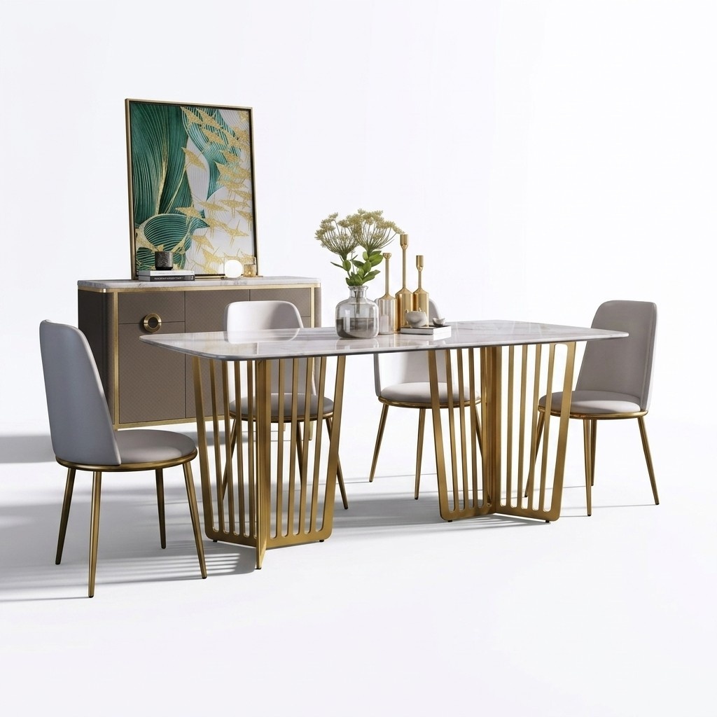 Complete set dining table + 4 chairs dining set dining group wood table tables 5tlg