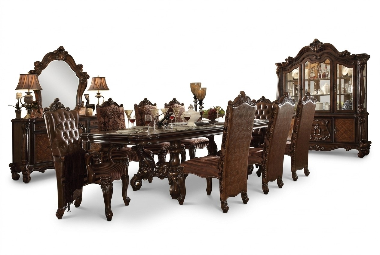 Complete Set Dining Table + 6 Chairs Dining Set Dining Group Wood Table Tables 7pcs