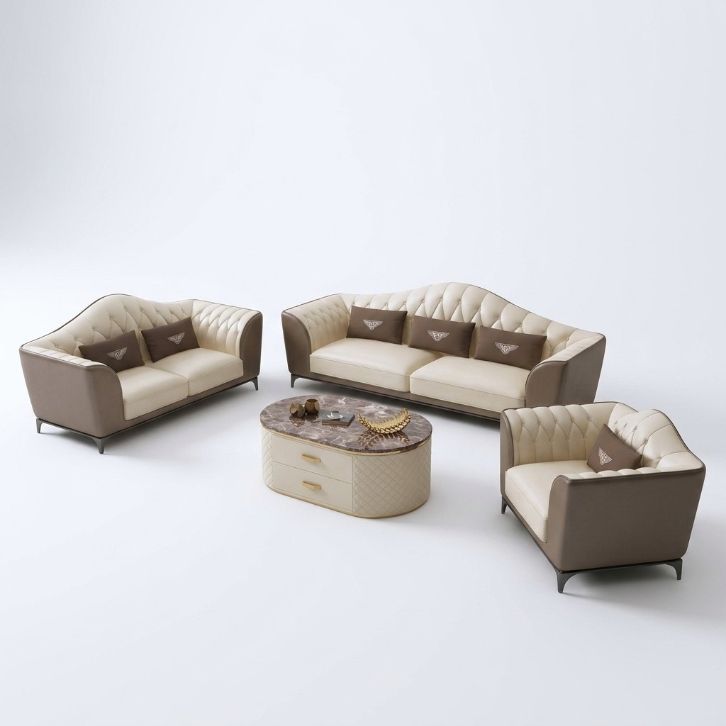 Complete sofa set 3+2+1 design leather sofa leather set couches group