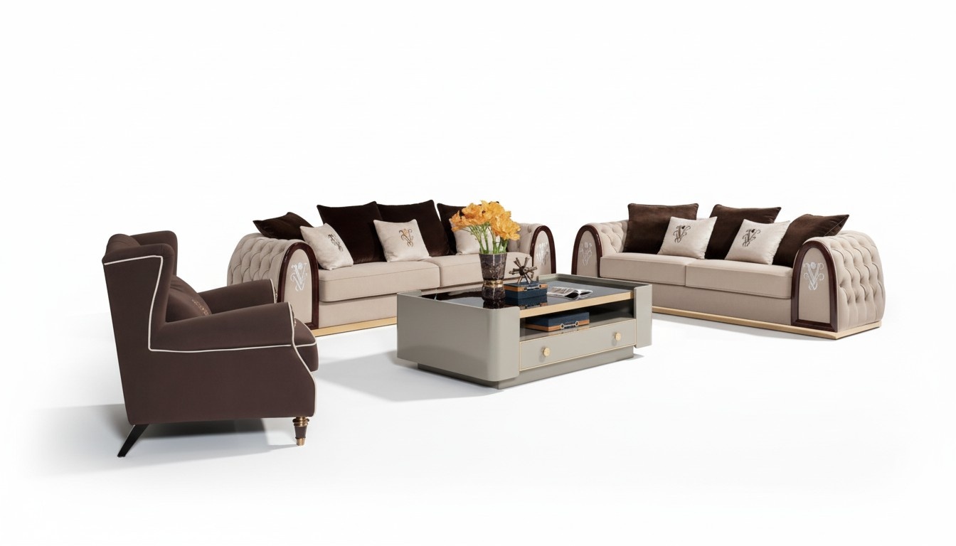 Complete Set Sofa Set 431 Seat Upholstery Couches Noble Luxury Living Room Furniture