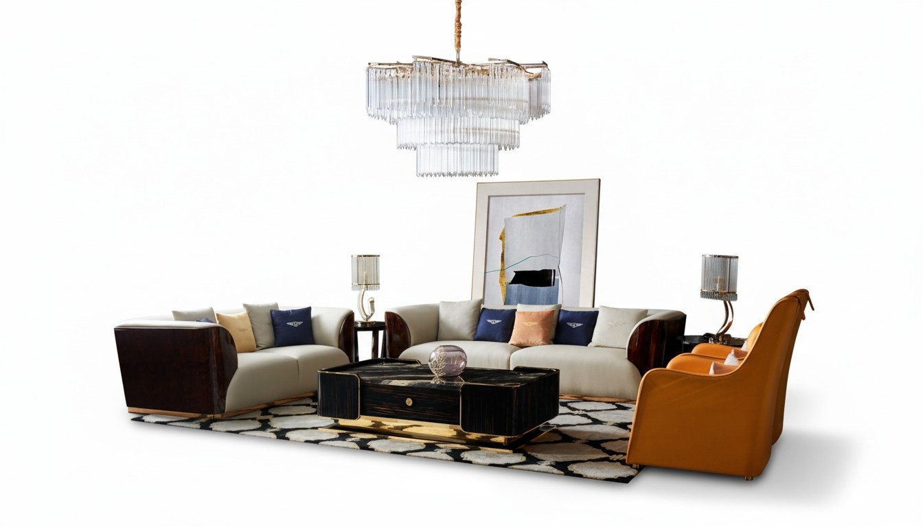 Complete sofa set 4pcs. set coffee table sofa seating sets leather couches new