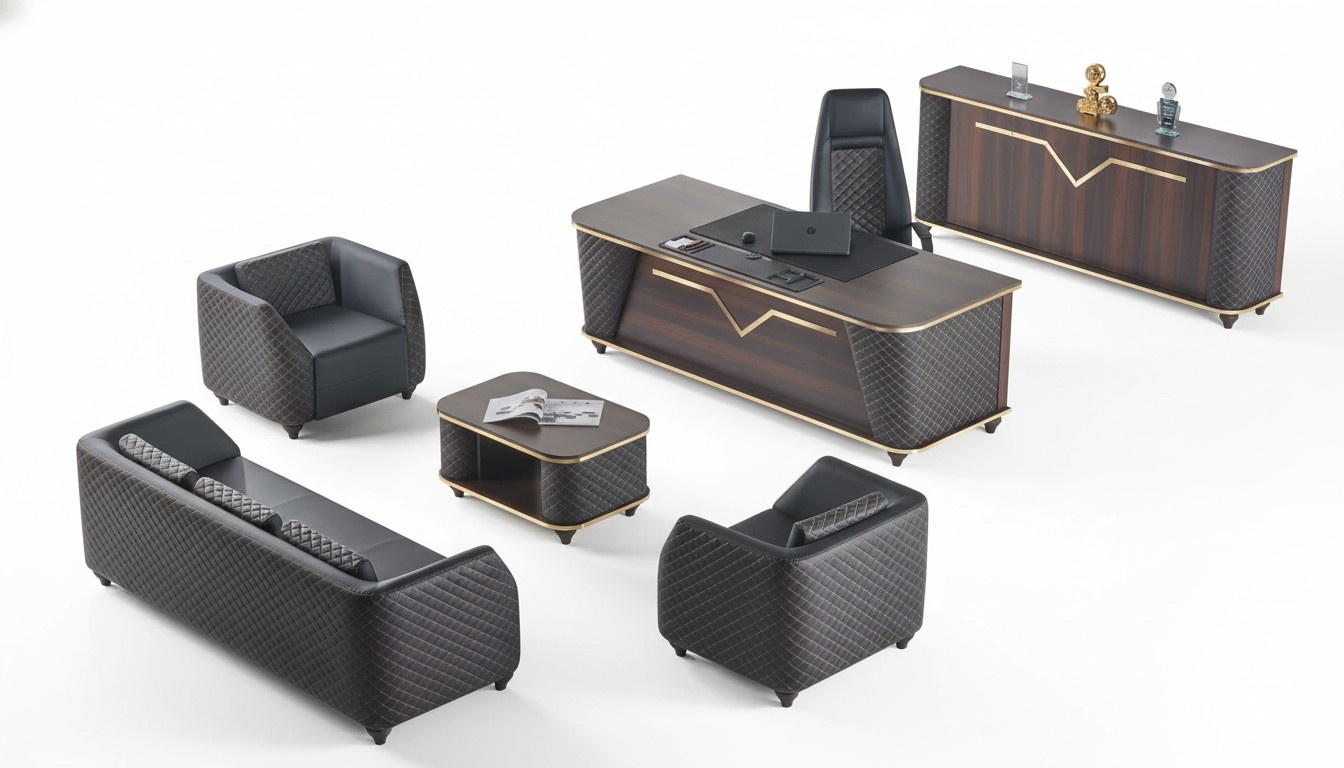 Complete office set desk sofas sideboard office furniture