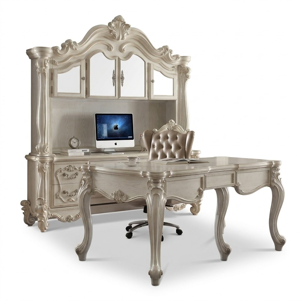 Computer table with wheels Office desk Shelf Secretary Computer table New
