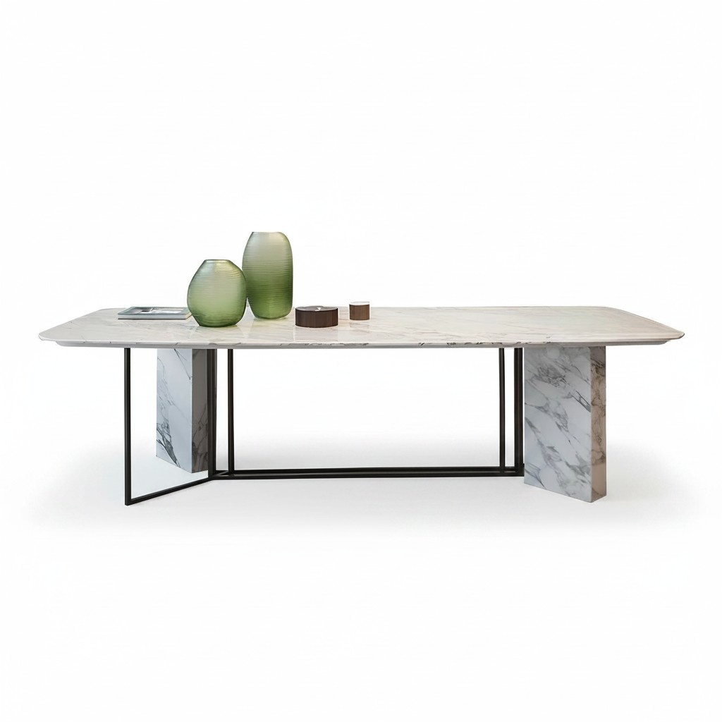 Conference Design Table Stone Tables Dining Living Room Italian Furniture White New