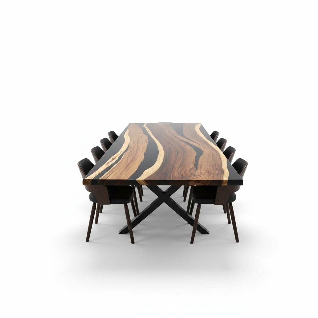 Conference Meeting River Table Real Wood Solid Epoxy Tables 300x120