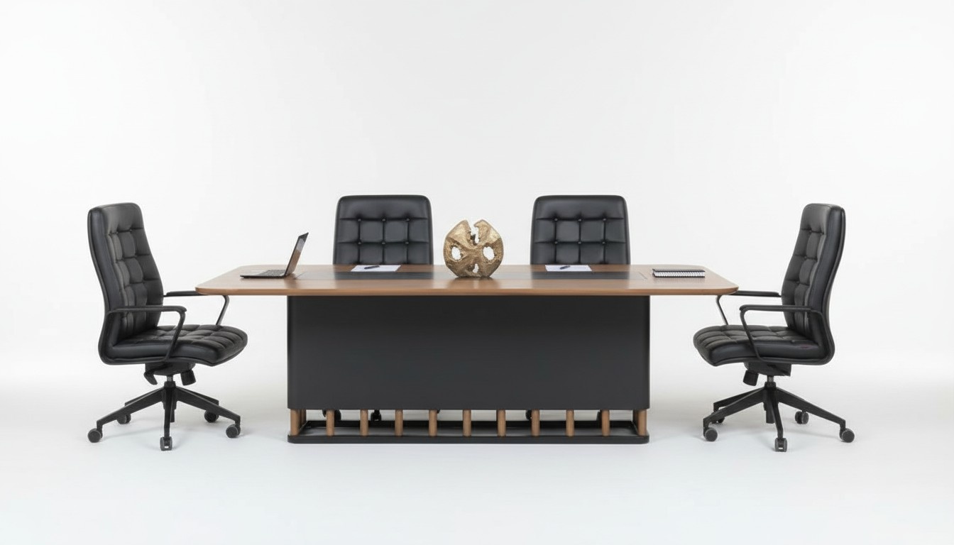 Conference table office table meeting table + 4 chairs conference furniture 250 cm new