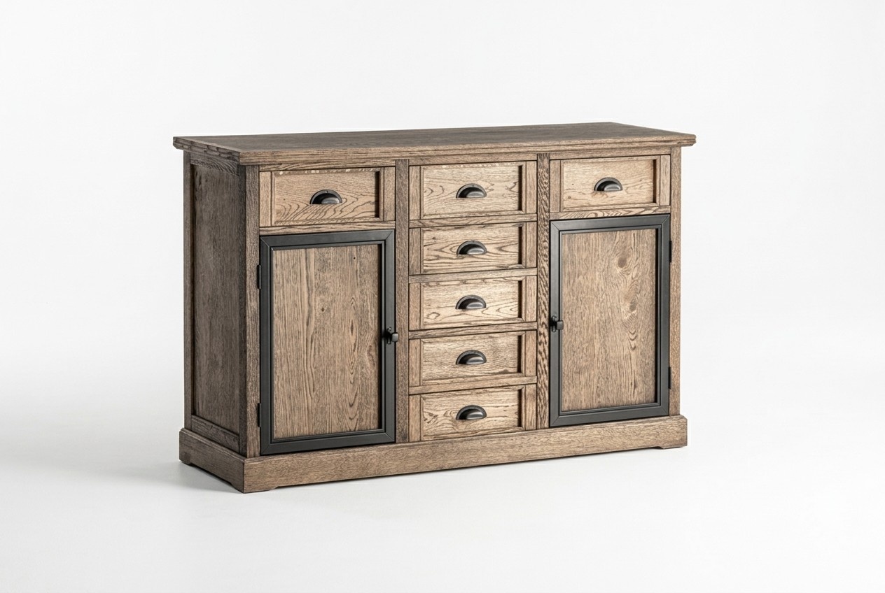 Chest of Drawers Brown Wood Drawer Shelf Sideboard Dresser Premium Living Room Furniture