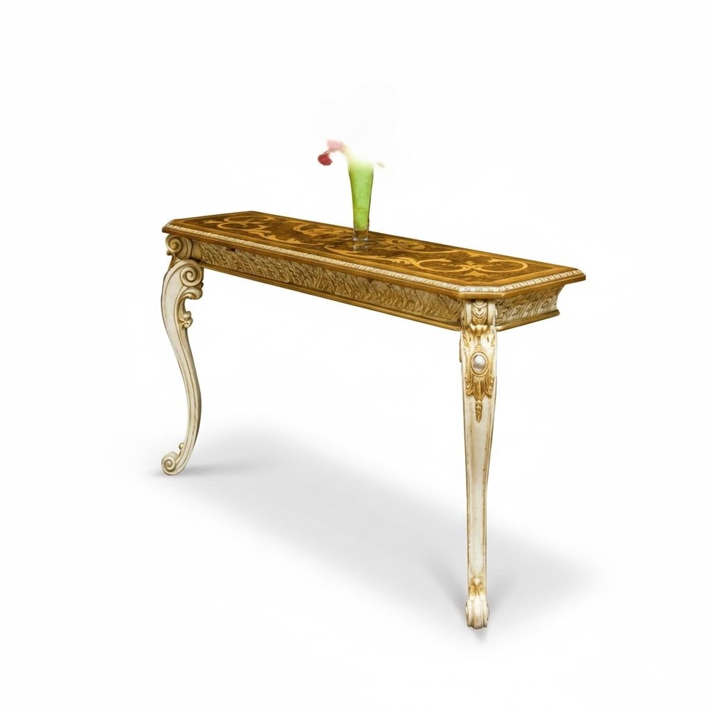 Console table country house style classic telephone tables gold look carved legs