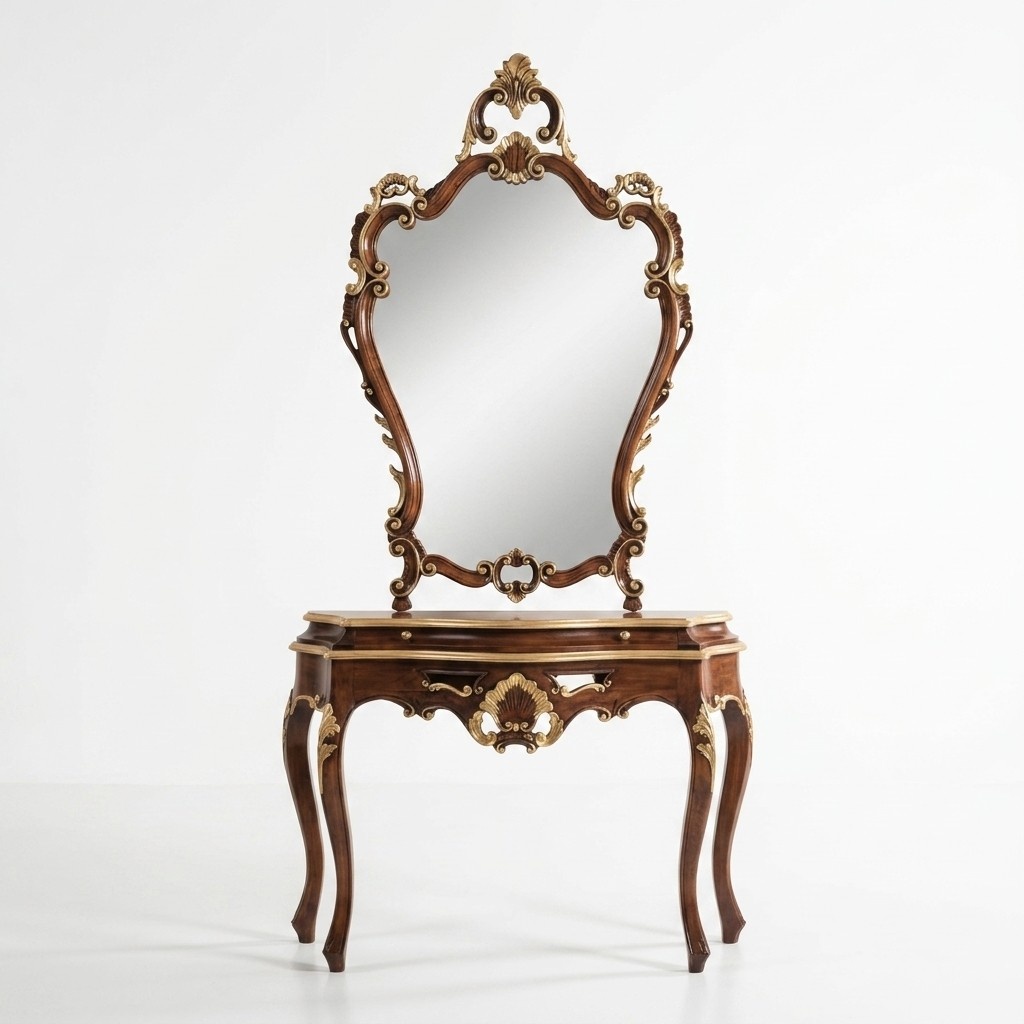 Console Table Mirror Sideboard Set New Wood Italian Furniture Style StileElisa