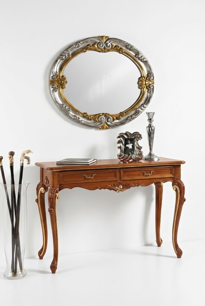 Console Table Mirror Sideboard Set New Wood Italian Furniture Style Stile Elisa