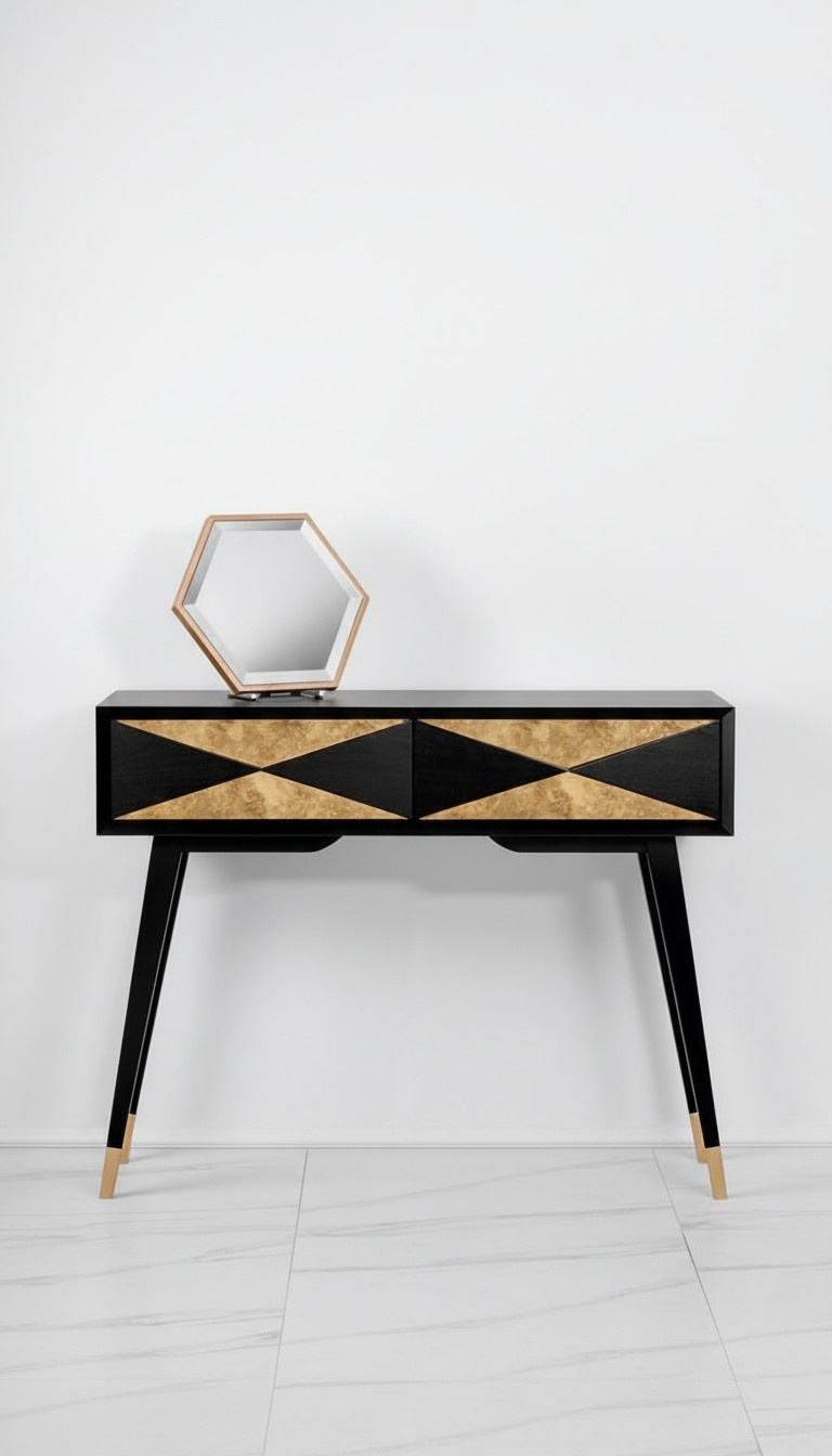 Console table Console chest of drawers Storage table Modern Gold