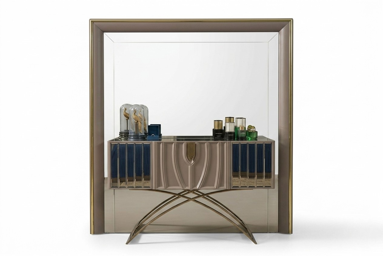 Console Table Dressing Table Bedroom Modern Wood Brown
