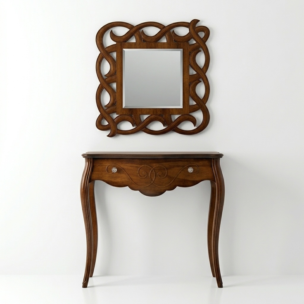 Console table with mirror 2pcs set bedroom style consoles tables
