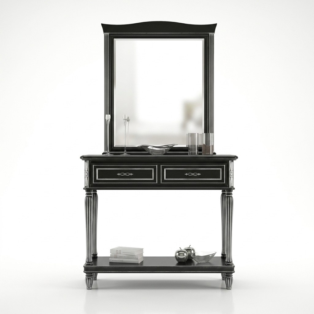 Console Table With Mirror Luxury Design Console Black Classic