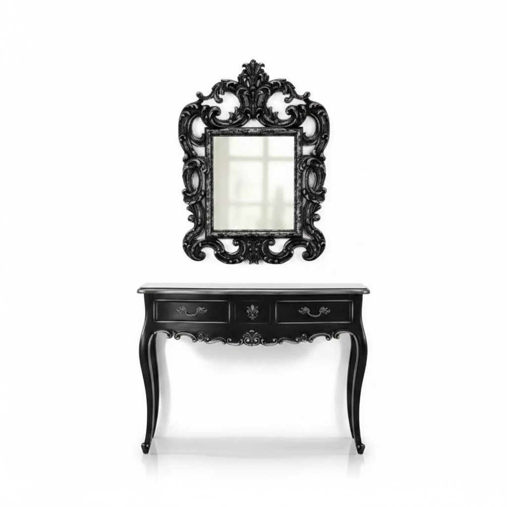 Consoles table with mirror luxury classic furniture style solid wood