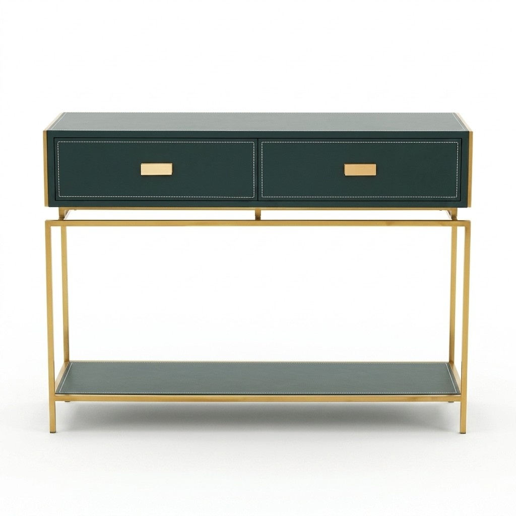 Console table green living room furniture wood stainless steel furniture luxury sideboard