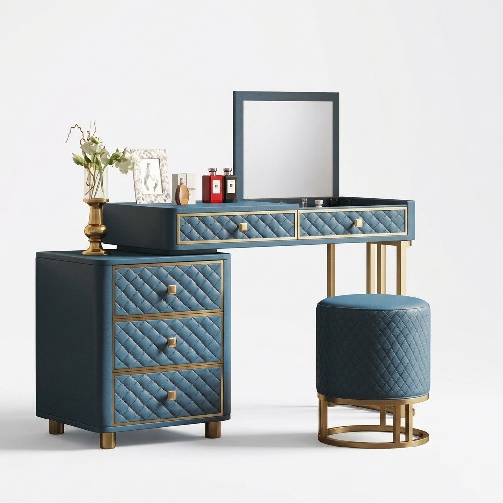 Consoles Dressing Table Cosmetic Table Mirror Dresser Tables Hairdresser 2pcs.