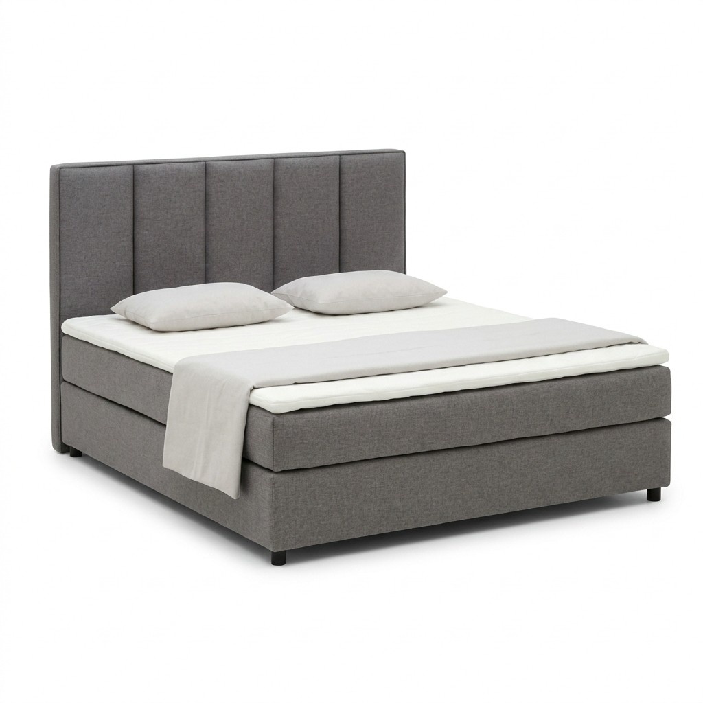 Continental double bed in modern style massive marriage textile/leather upholstered double bed model - M202