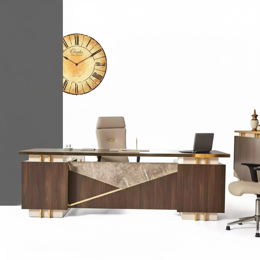 Corner desk luxury stainless steel furniture study office desk new