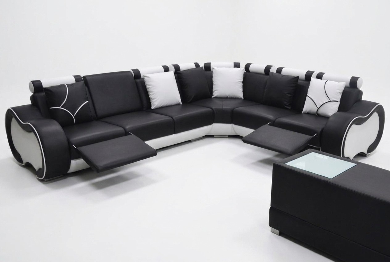 Corner Leather Modern XXL Couch Living Landscape Leather Sofa L-Shape C4030