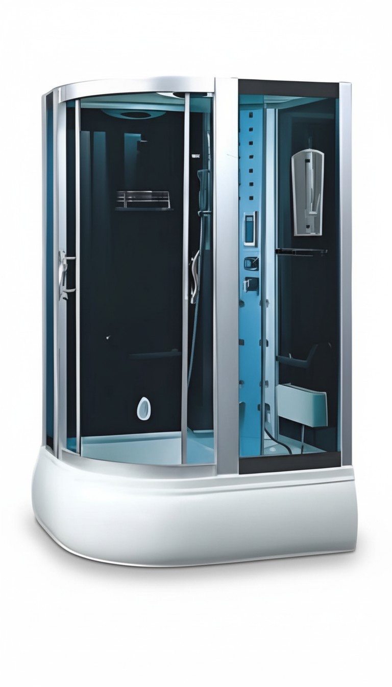 Corner shower shower room shower cubicle wellness shower glass cabin 120x85 cm