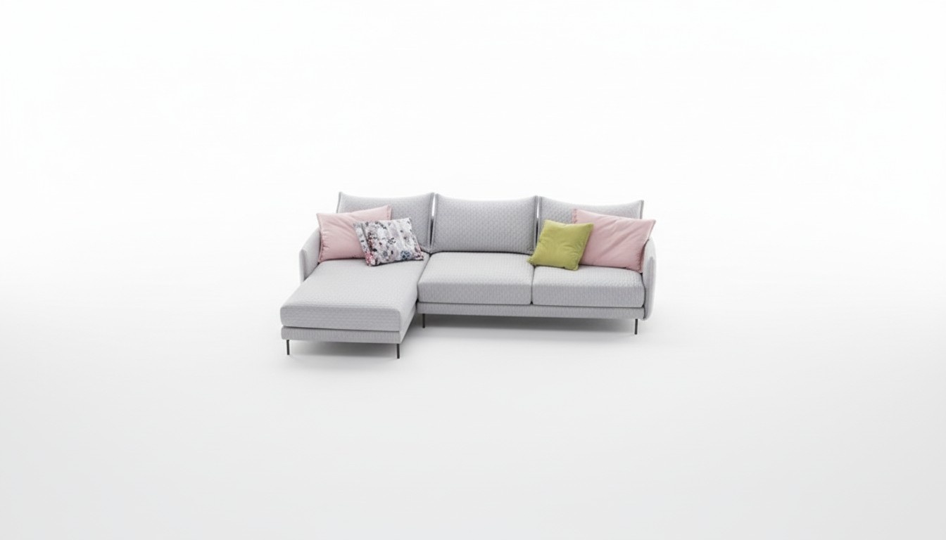 Corner sofa L-shape fabric couch upholstery seat sofa textile corner Italian design