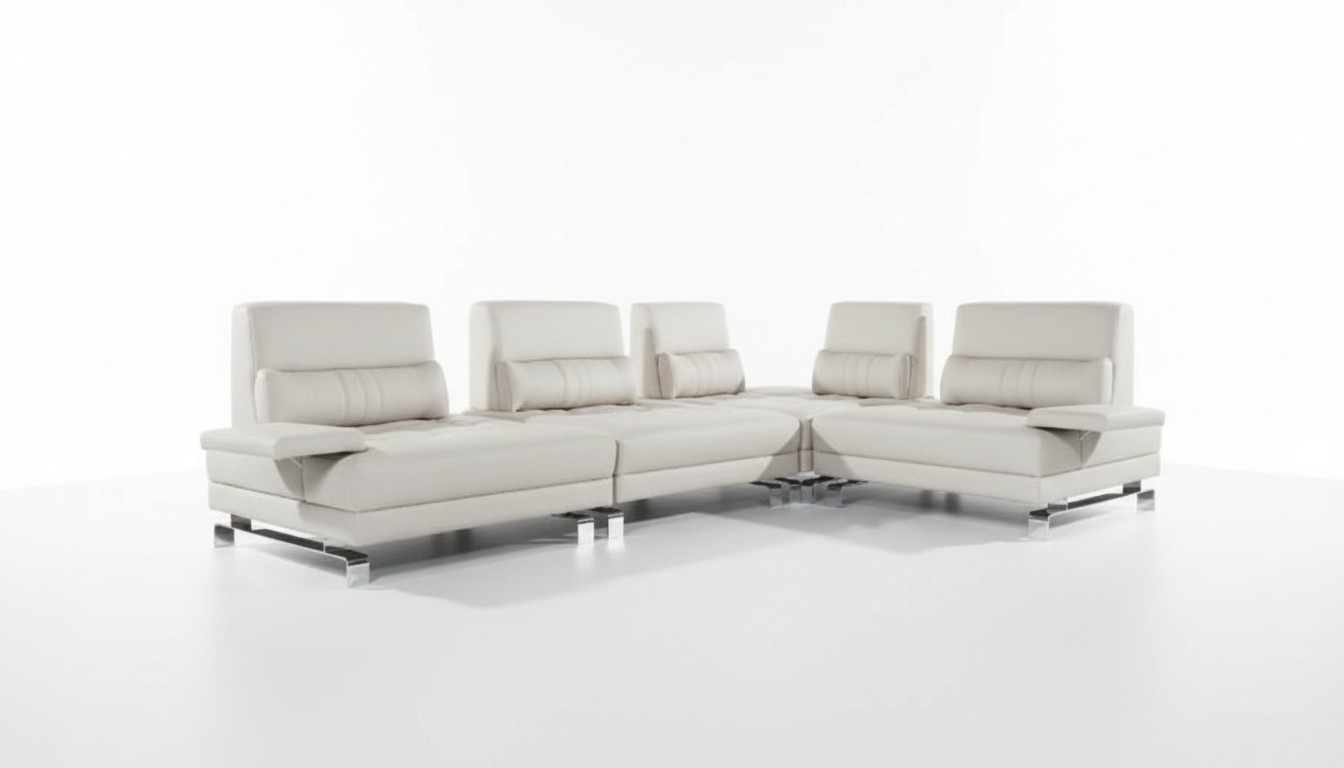 Corner sofa living area Upholstered sofa seating set Modern 100% leather couch