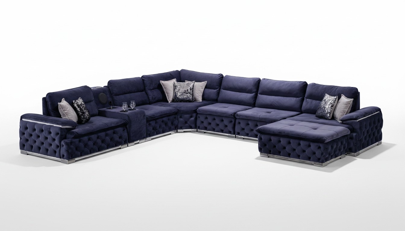Corner Sofa U Shape Chesterfield Sofa Living Room Furniture Italian Style