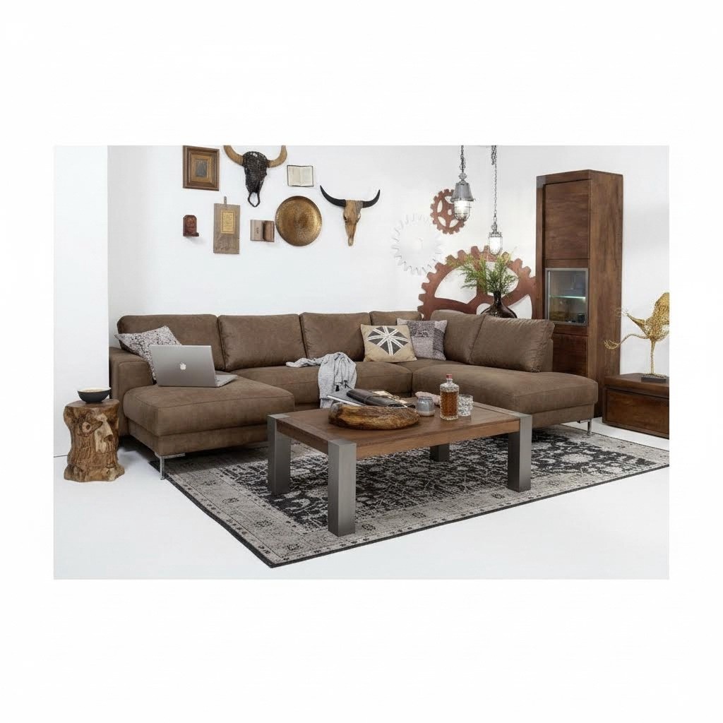 Corner Corner Sofa U-Shape Living Area Sofa Couch Upholstery Set Vintage Sofas New