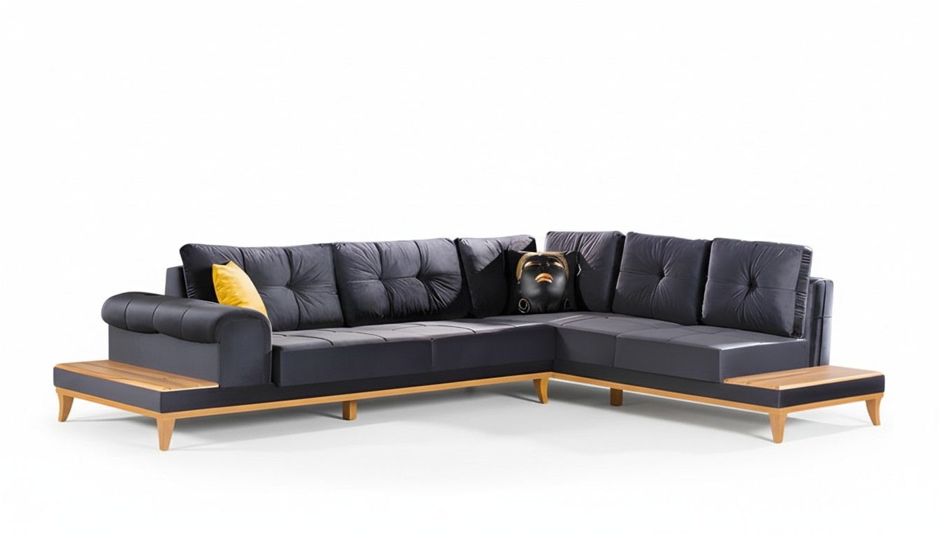 Corner sofa seating group couch living landscape L-shape design new