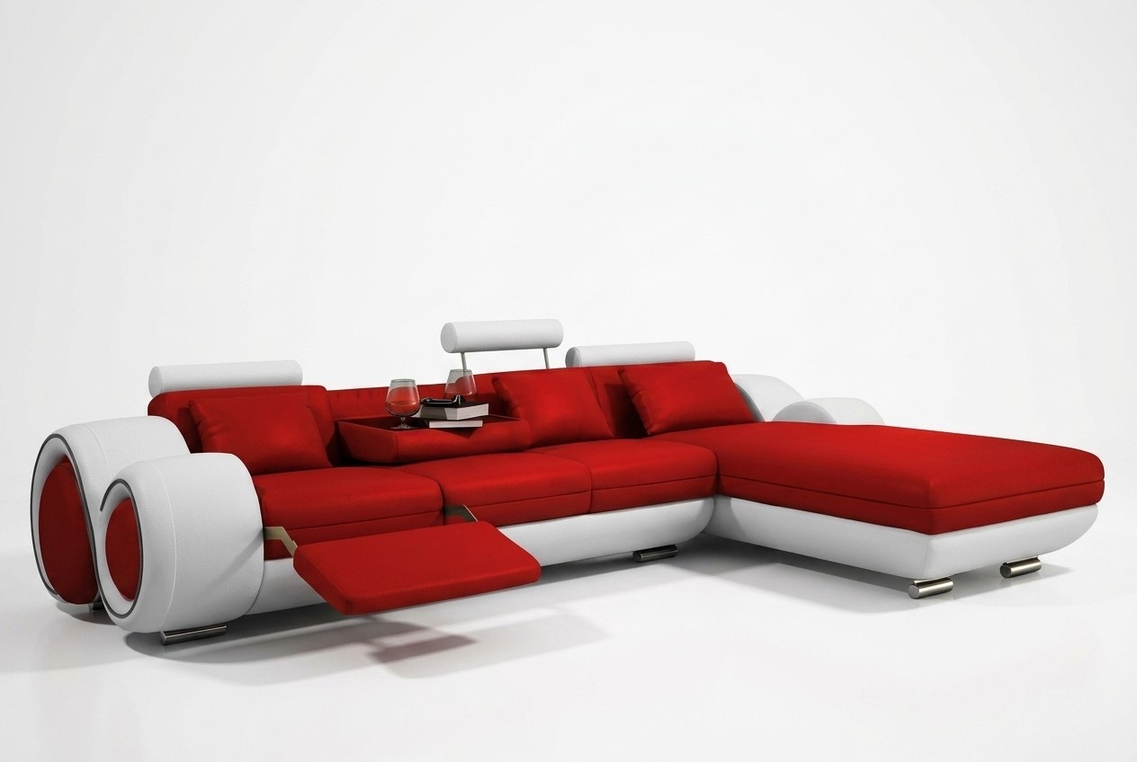 Corner sofa USB living landscape leather sofa custom-made upholstery set couch