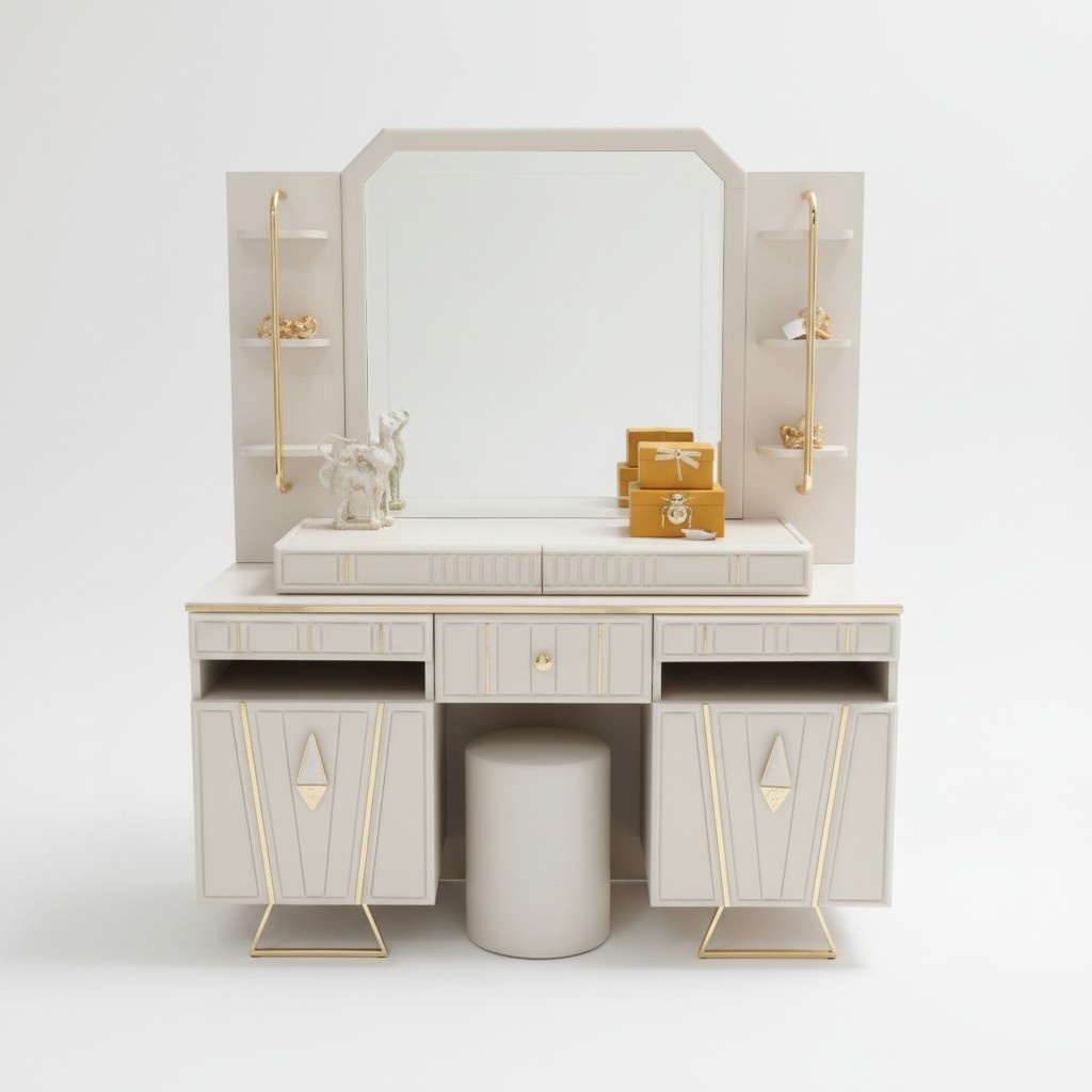 Cosmetic table, dressing table, beauty table, console, makeup console, makeup dresser.